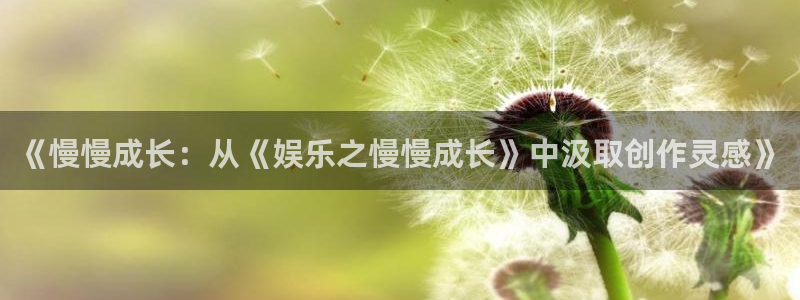壹号大舞台有梦你就来：《慢慢成长：从《娱乐之慢慢成长》中汲取创作灵感》